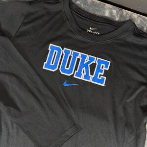 Nike Dri-Fit NCAA Duke University Blue Devils Long Sleeve Shirt Mens L Black